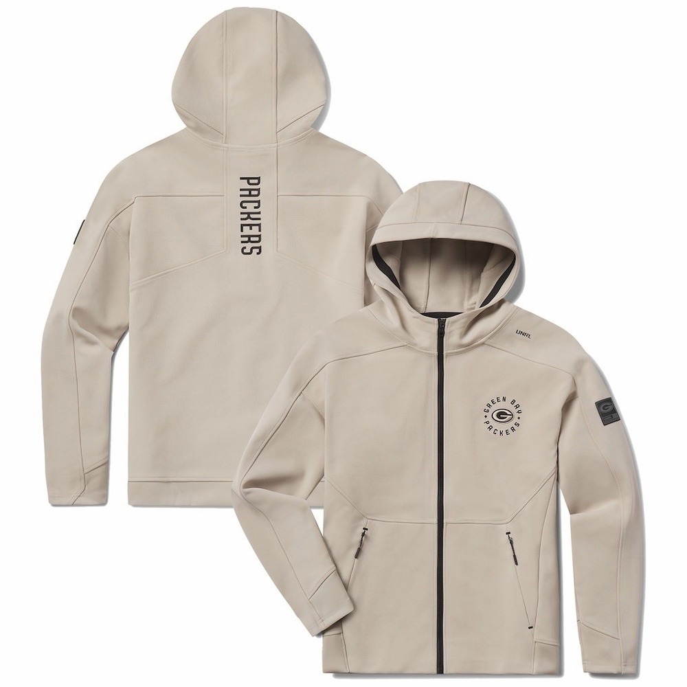 UNRL x Green Bay Packers Mens Large Limited Edition Cream Impact Full Zip Jacket